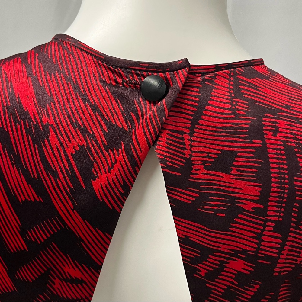 VTG 80s Debora Kuchme 100% Silk Red Satin Backless Midi Cocktail Party Dress - Picture 8 of 15